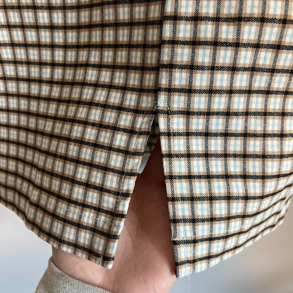 Have Brown Blue and Black Plaid Pencil Skirt Size Large - Picture 2 of 9